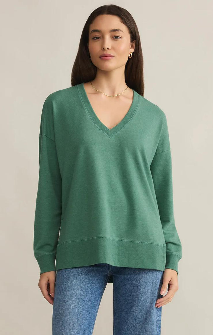 Modern V-Neck Weekender- Botanical Green