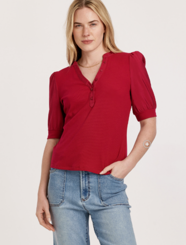 Another Love Tanner Puff Sleeve Henley