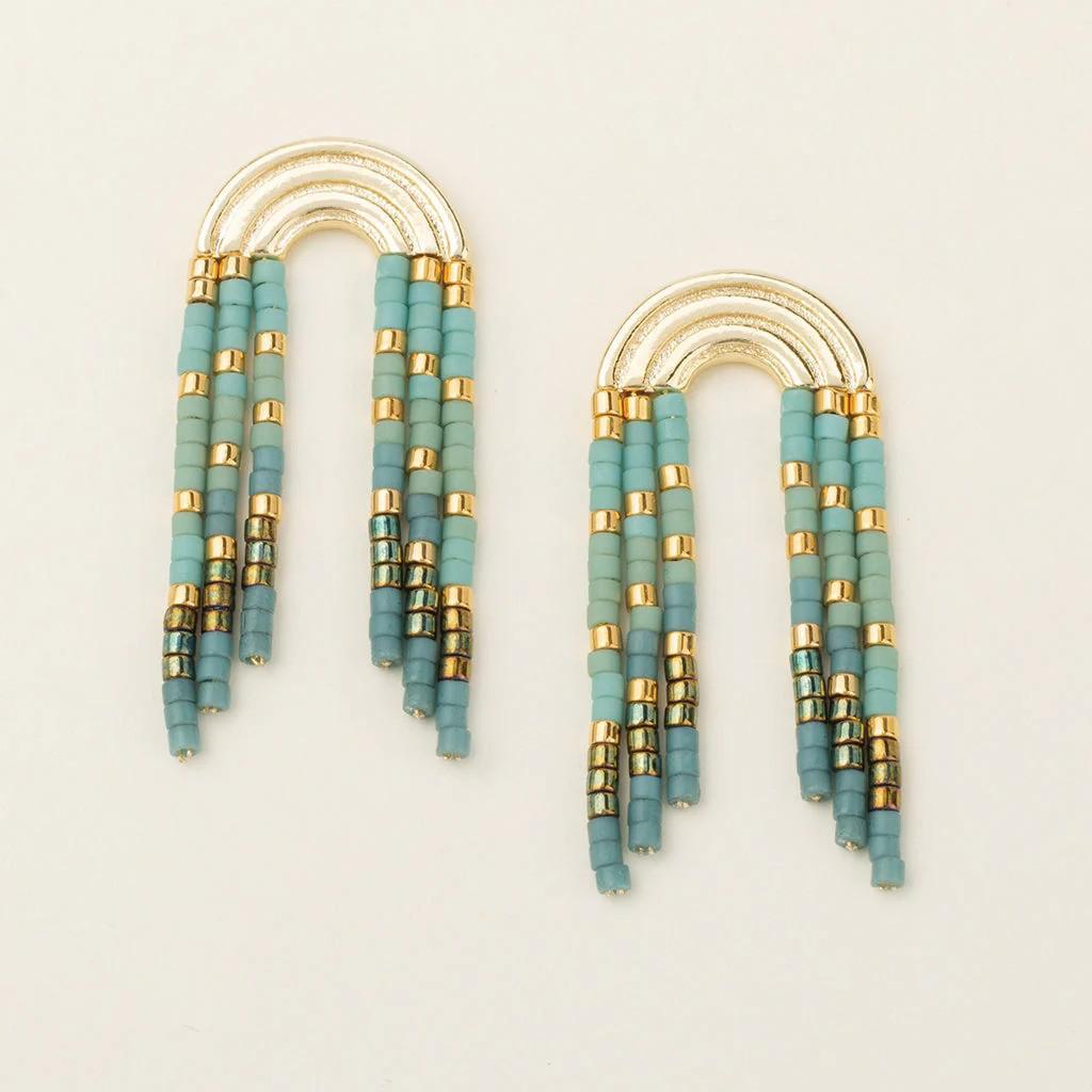 Chromacolor Miyuki Rainbow Fringe Earrings