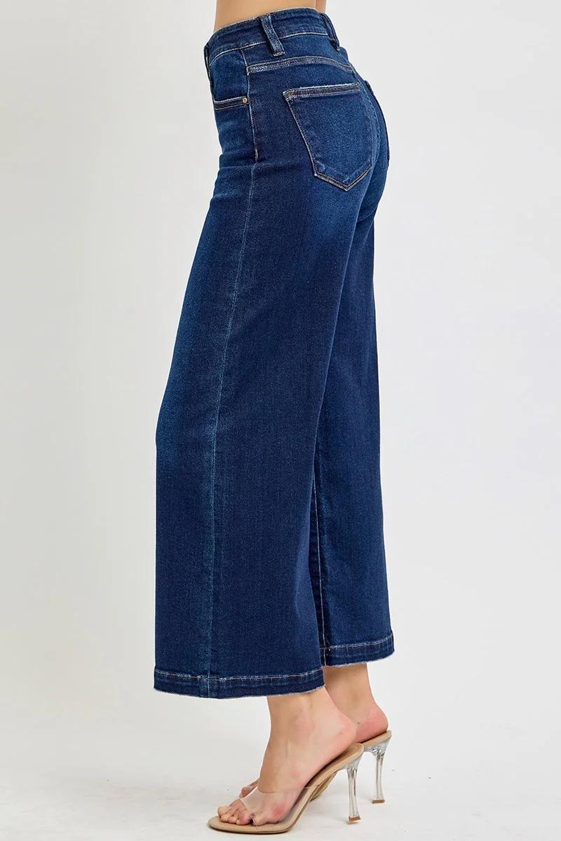 High Rise Crop Wide Leg Jeans