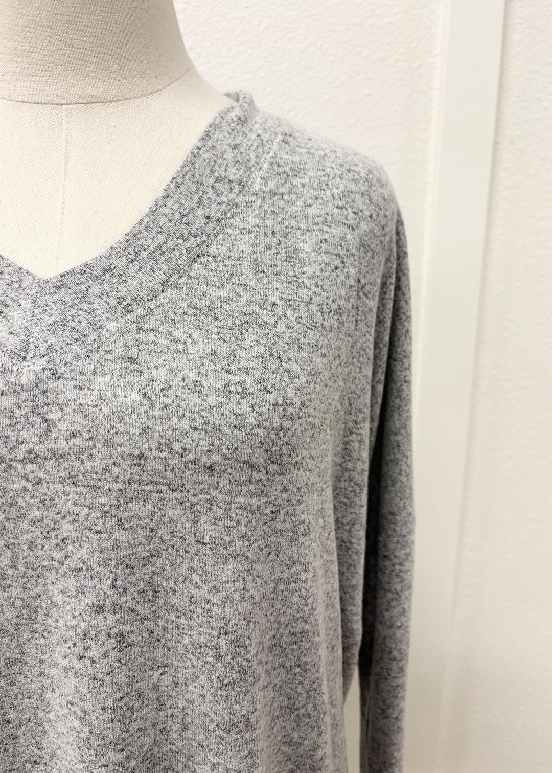 Light Grey V- Neck Long Shirt