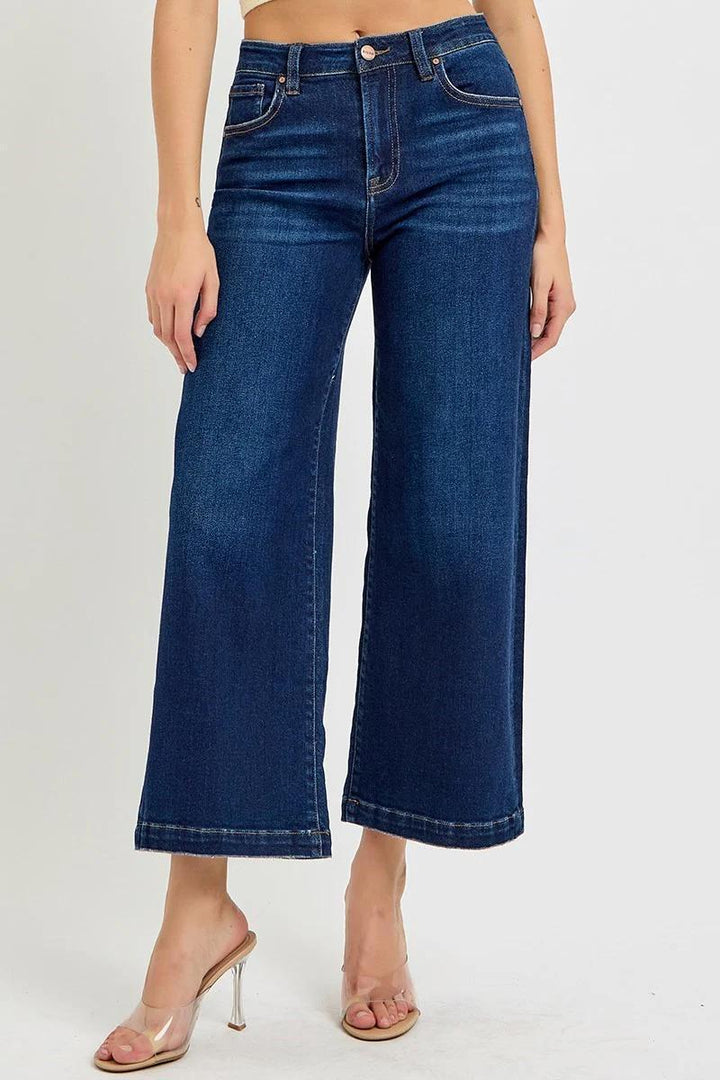 High Rise Crop Wide Leg Jeans