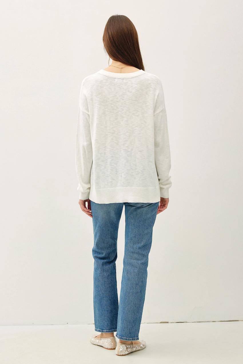 Cut Cotton Slub Sweater