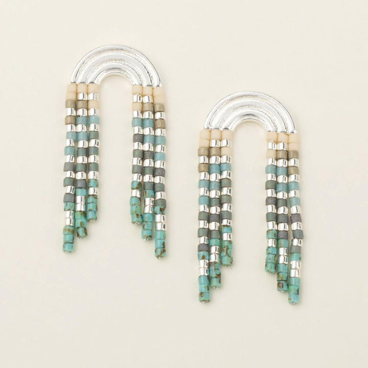 Chromacolor Miyuki Rainbow Fringe Earrings