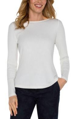 Liverpool Long Sleeve Boat Neck Knit Top