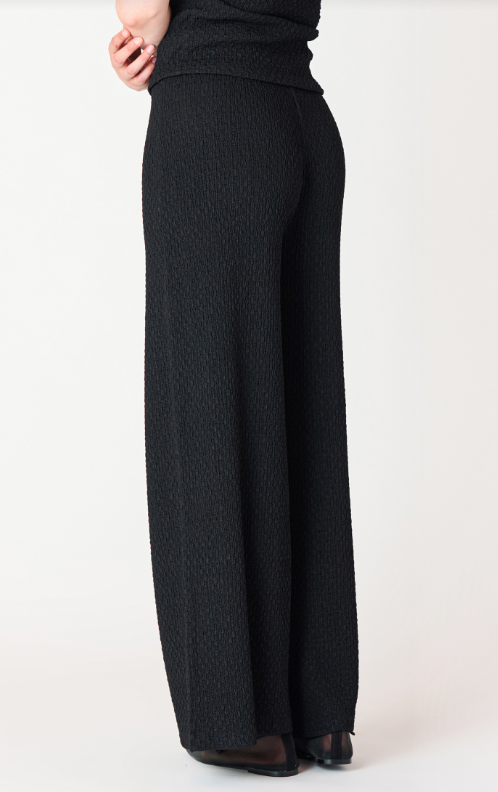 Textured Flowy Wide Leg Pants