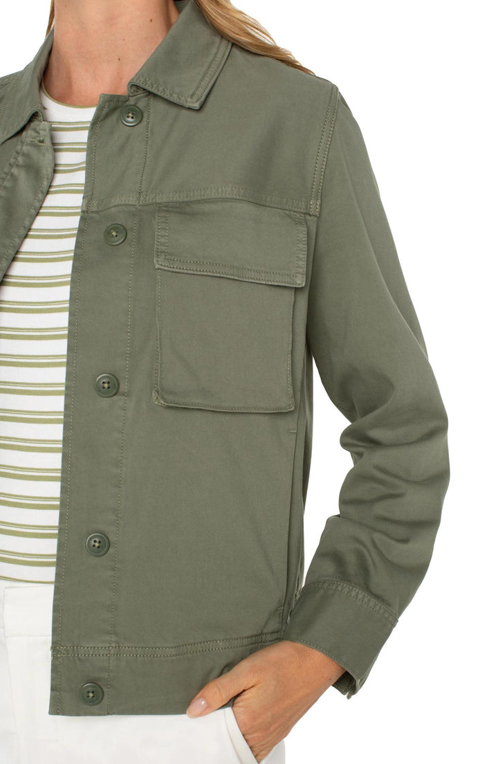 Button Front Cargo Jacket