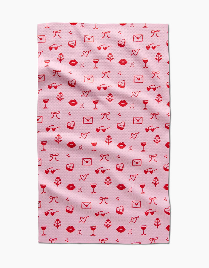 Geometry Tea Towel - Hearts/Flowers