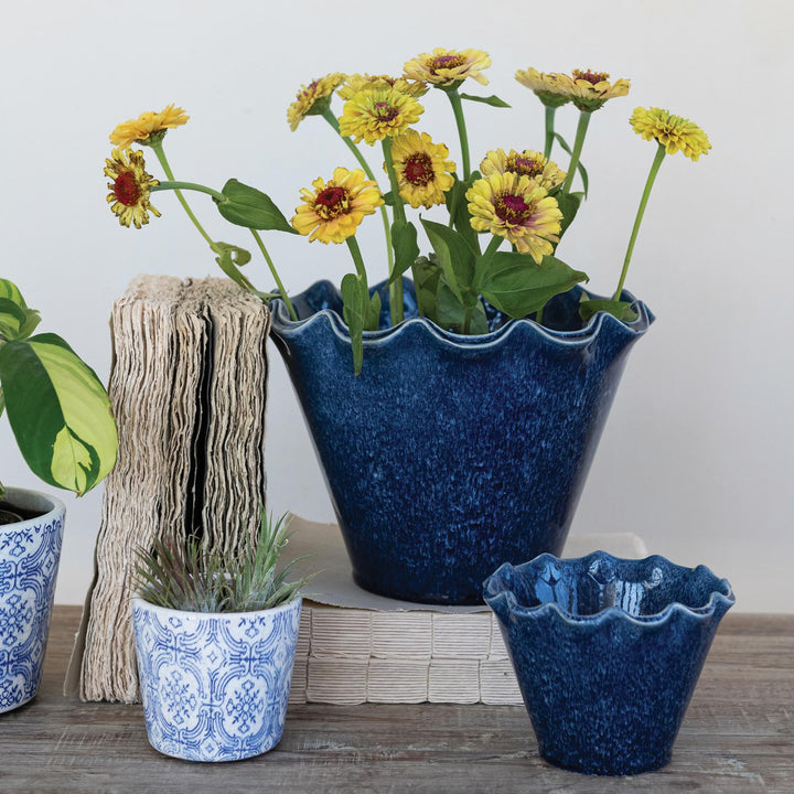 3" Stoneware Planter w/ Drainage Hole