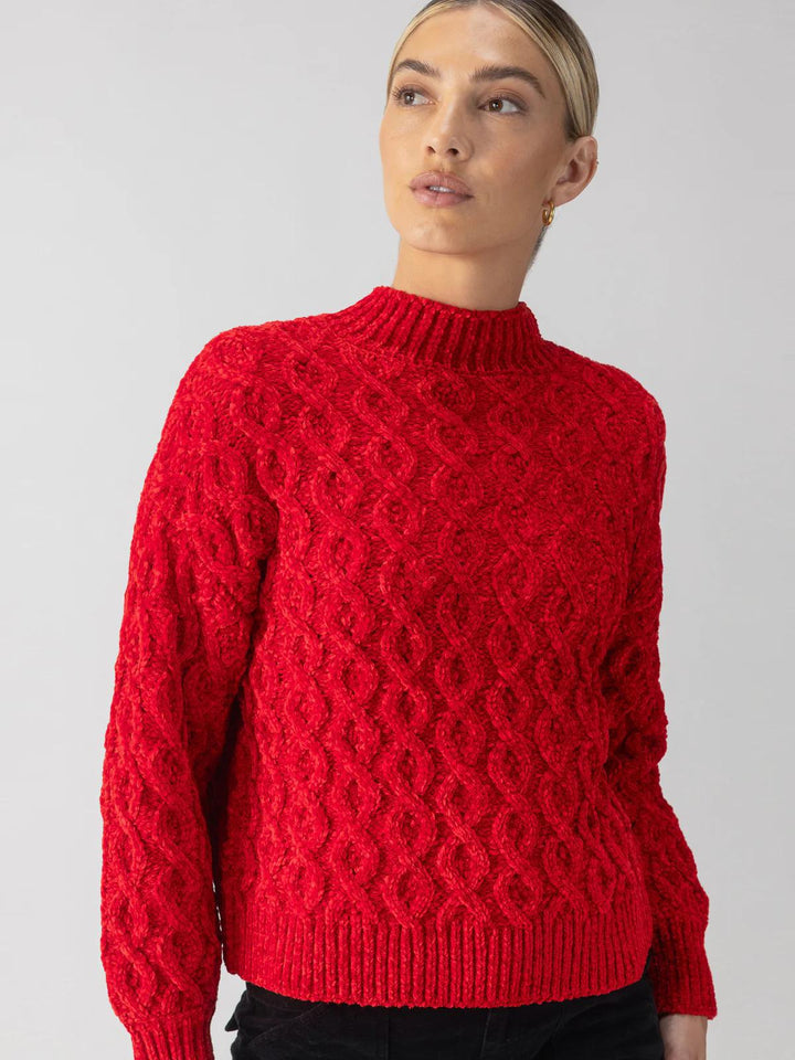 Sanctuary Cable Mock Neck Sweater