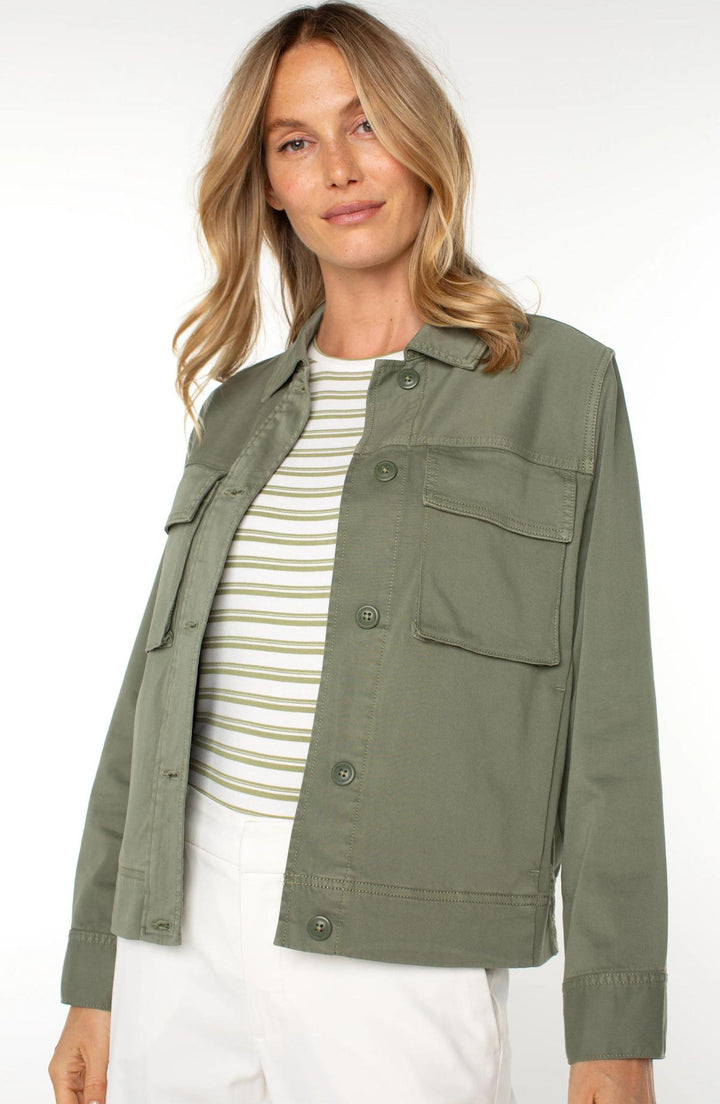 Button Front Cargo Jacket