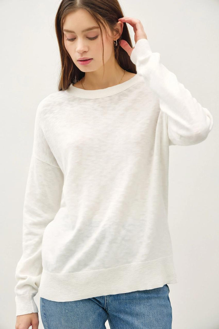 Cut Cotton Slub Sweater