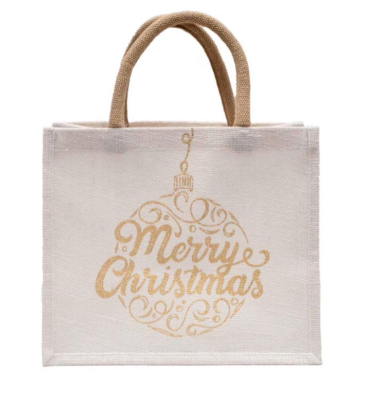 Christmas Jute Tote