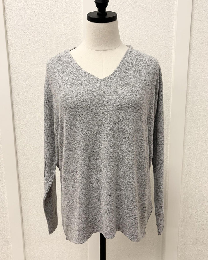 Light Grey V- Neck Long Shirt