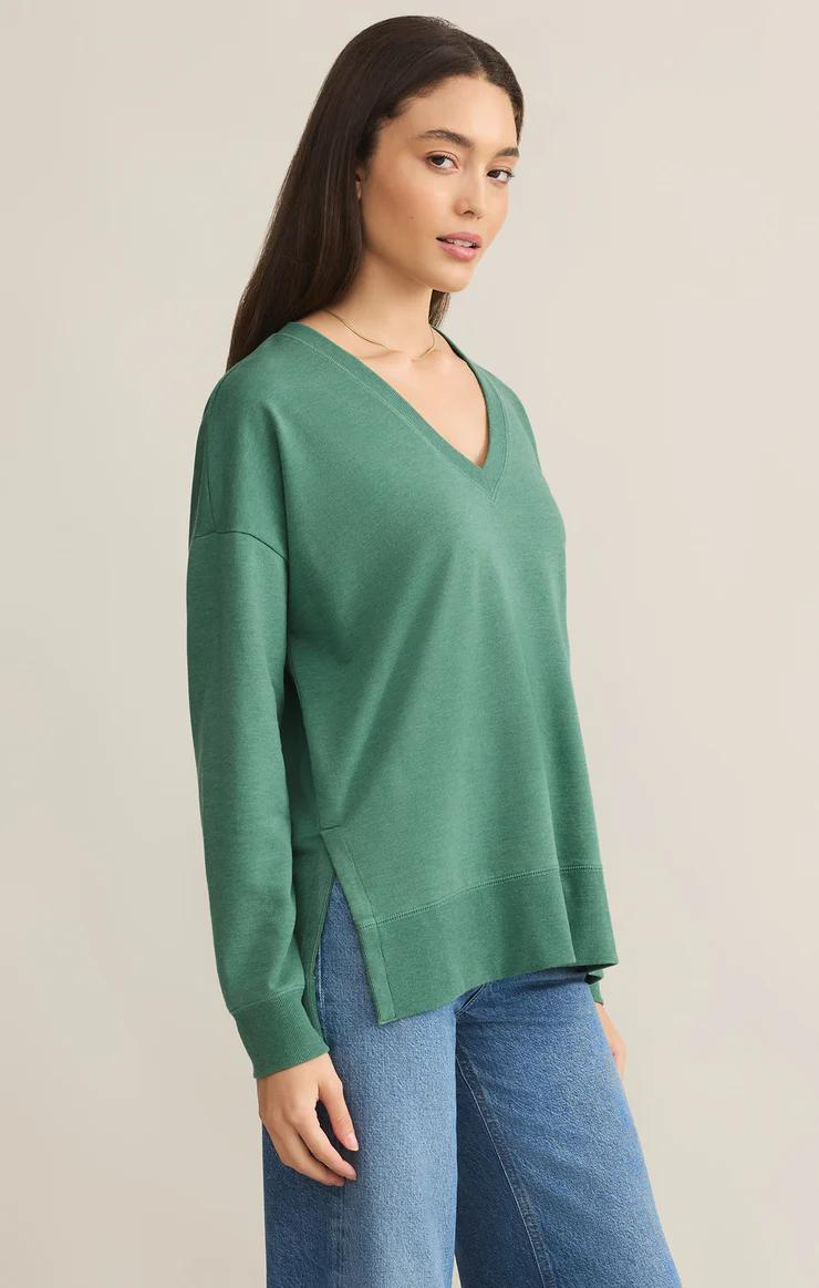 Modern V-Neck Weekender- Botanical Green