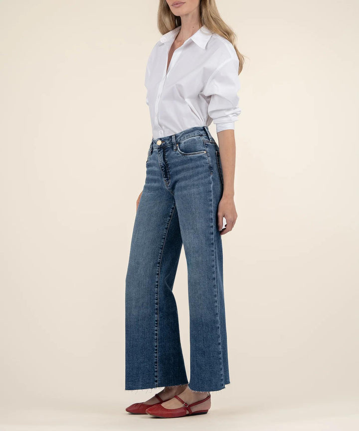 Meg High Rise Wide Leg Raw Hem