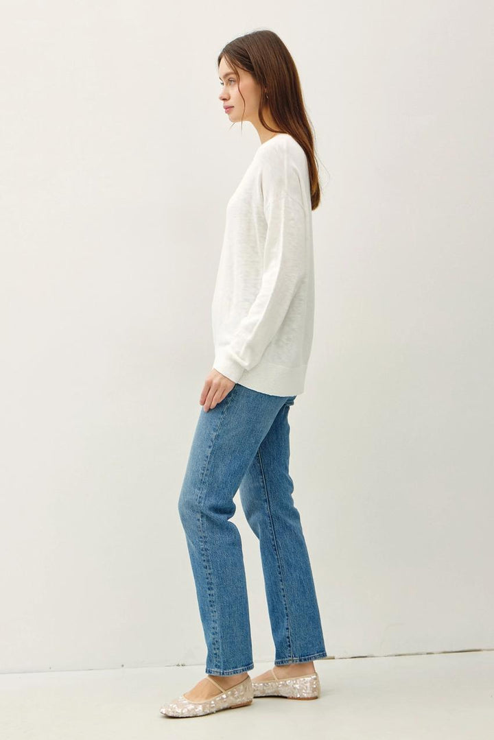 Cut Cotton Slub Sweater