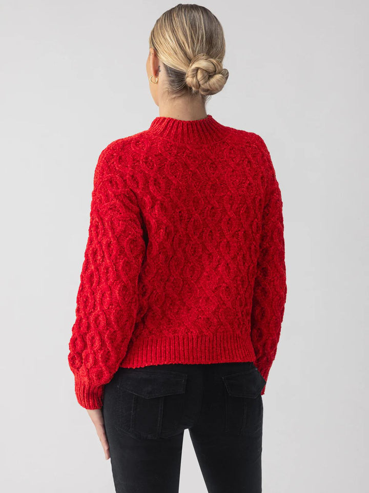 Sanctuary Cable Mock Neck Sweater