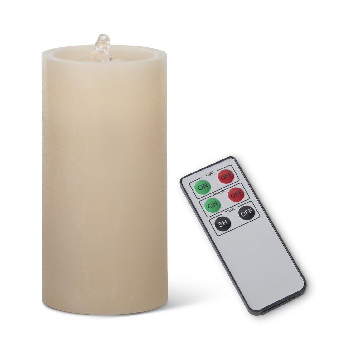 7.75" Wax Pillar Water Candle