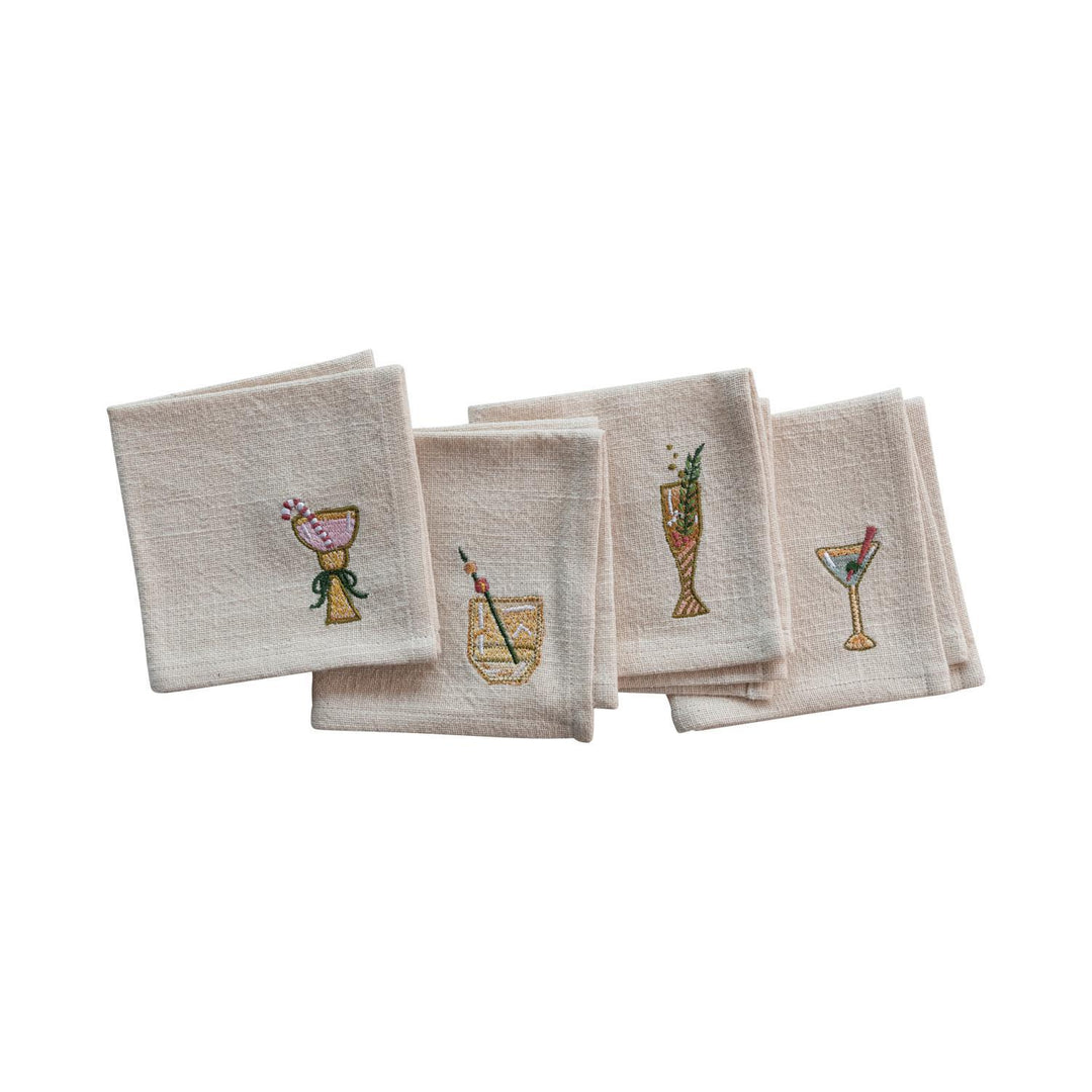 s/4 10" Sq Holiday Napkin w/ Cocktail