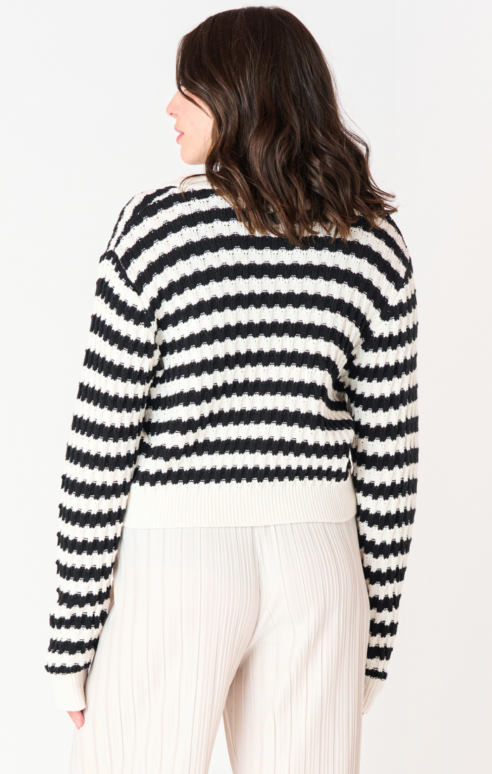 Long Sleeve Textured Stripe Cardigan