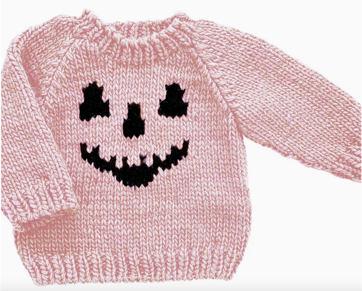 Jack-o-Lantern Sweater, Pink - Kids