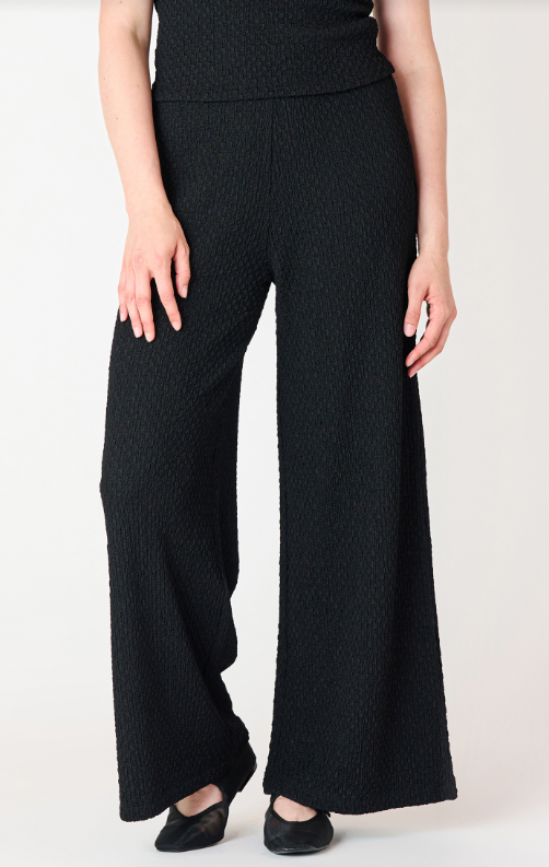 Textured Flowy Wide Leg Pants