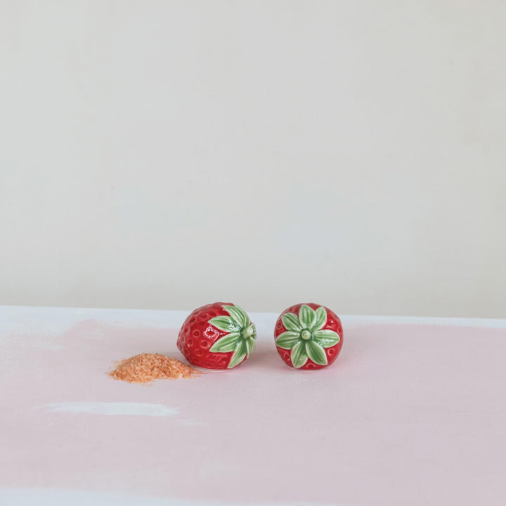 Hand-Painted Strawberry Salt & Pepper Shakers