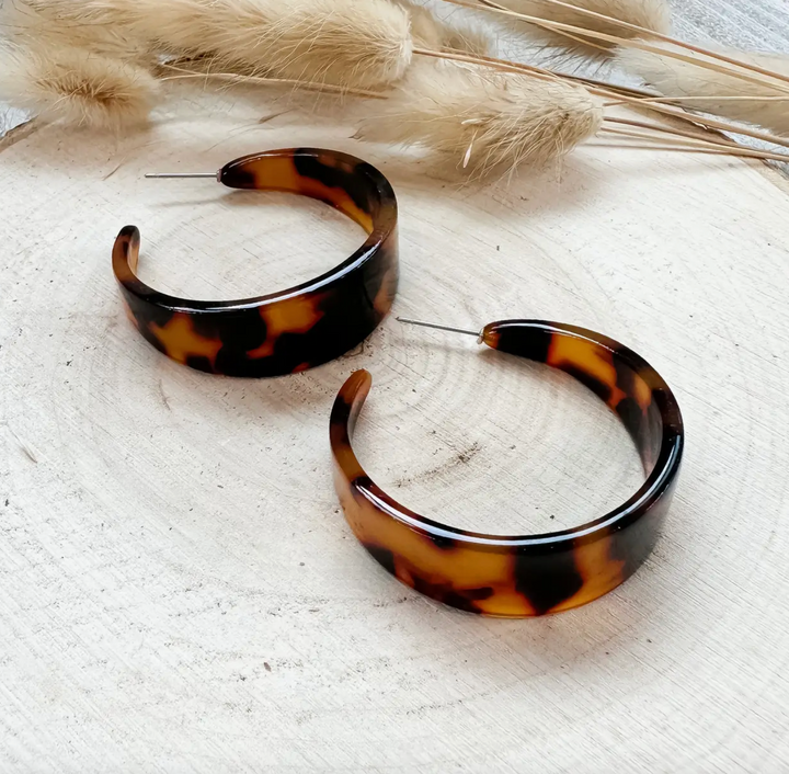 Round Thick Acetate Hoop Earrings - Clover + Coast Designs