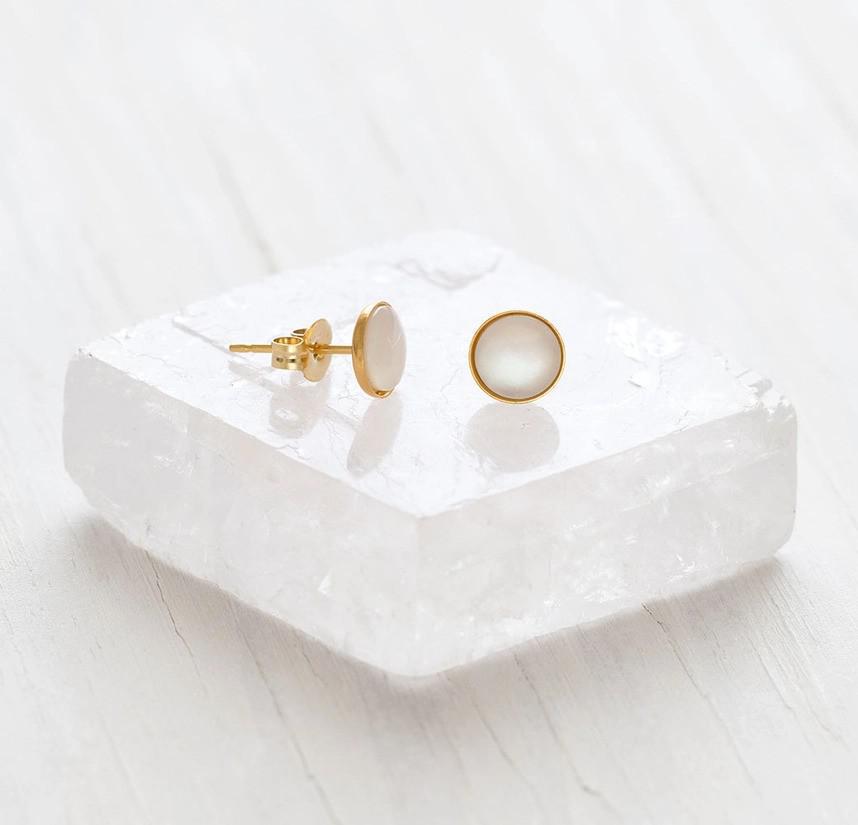 Gold Stud Earrings - Amano Studio