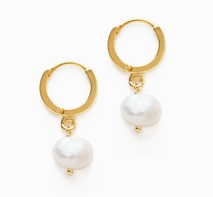 Fresh Water Pearls on Hoop Earrings